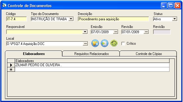 Controle de Documentos Módulo para Documentos GQuality Flexsys