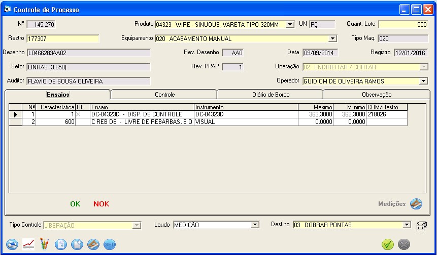 Controle de Processo Módulo Processo GQuality Flexsys
