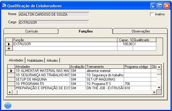 Qualificação de Colaboradores Módulo RH GQuality Flexsys
