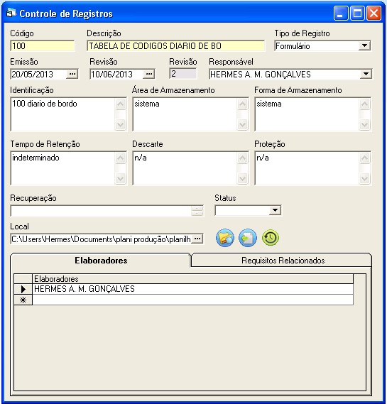 Controle de Registros Módulo para Documentos GQuality Flexsys