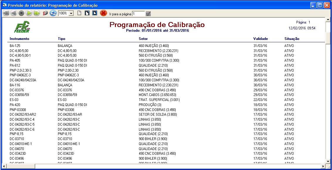 Programa de Calibração Módulo para Metrologia GQuality Flexsys